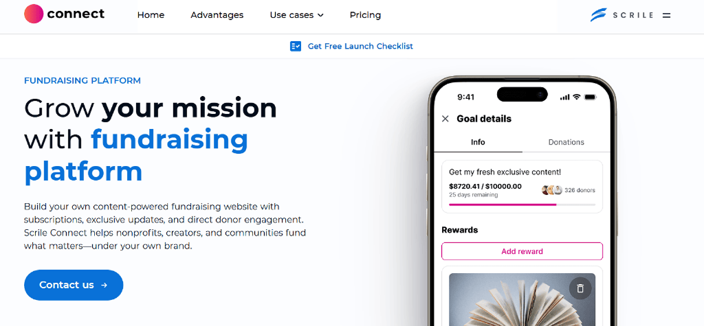Scrile Connect fundraising